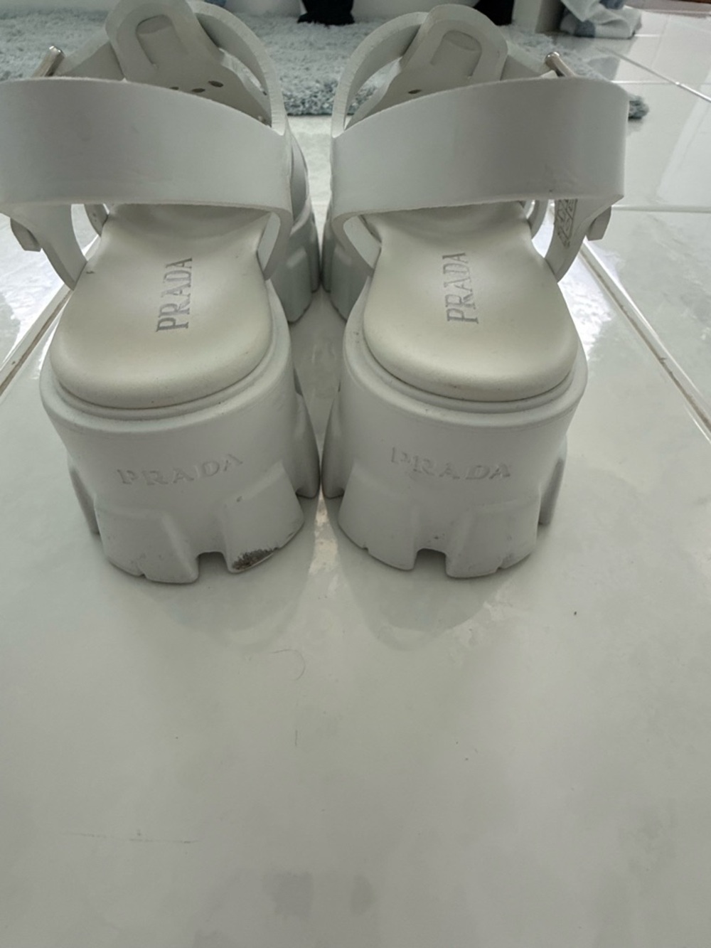 Prada Rubber Monolith Sandals - Picture 6 of 10